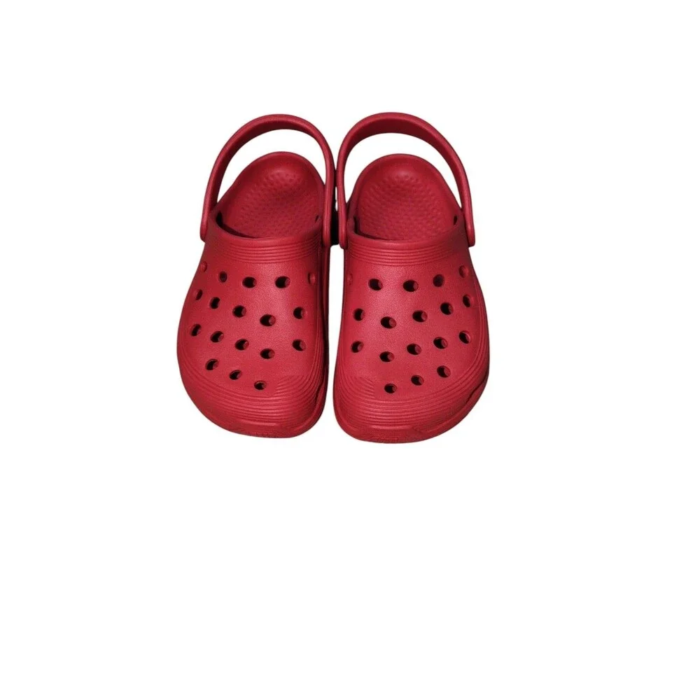 Little Kids Garden Shoes 10 11 Red Clog Slip On Slide Sandals Beach Water Shoes